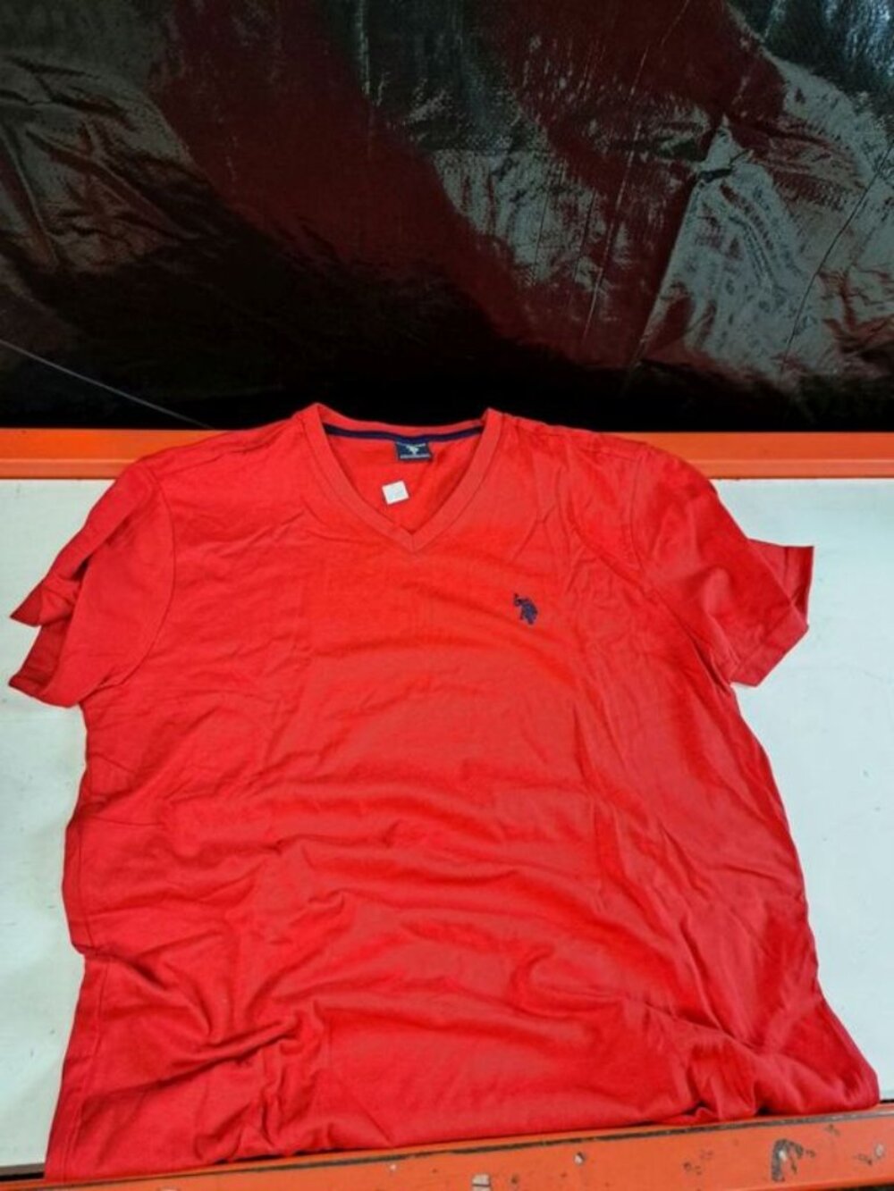 US Polo Assn. Men's V Neck Tee, Size Medium, Red